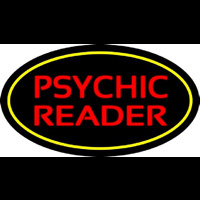 Psychic Reader Yellow Oval Neon Sign