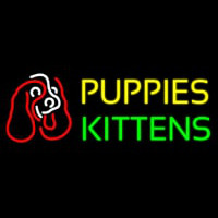 Puppies Kittens With Logo Neon Sign