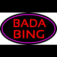 Red Bada Bing With Pink Border Club Neon Sign