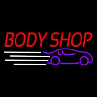 Red Body Shop Car Logo Neon Sign