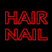 Red Double Stroke Hair Nail Neon Sign