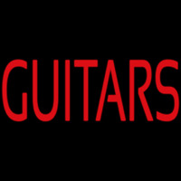 Red Guitar Block Neon Sign