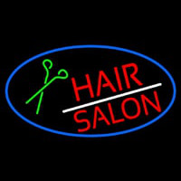 Red Hair Salon With Scissor Neon Sign