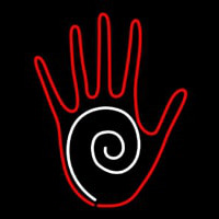 Red Hands With Design Neon Sign