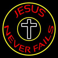 Red Jesus Never Fails With Border Neon Sign