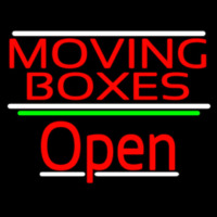 Red Moving Bo es Open 3 Neon Sign