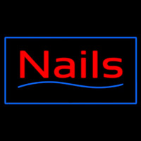 Red Nails Blue Border Neon Sign