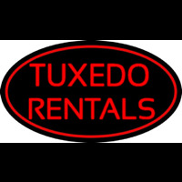 Red Oval Tu edo Rentals Neon Sign