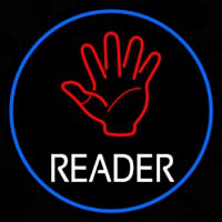 Red Palm White Reader Neon Sign