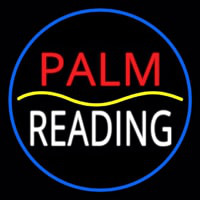 Red Palm Yellow Line White Reading Neon Sign