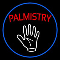 Red Palmistry Blue Border Neon Sign