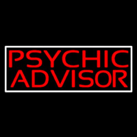 Red Psychic Advisor White Border Neon Sign