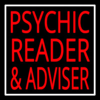 Red Psychic Reader And Advisor With Border Neon Sign