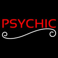 Red Psychic White Line Neon Sign