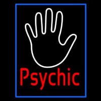 Red Psychic With Blue Border Neon Sign