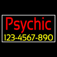 Red Psychic With Yellow Phone Number Neon Sign