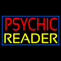 Red Psychic Yellow Reader With Border Neon Sign