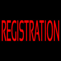 Red Registration Neon Sign