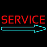 Red Service With Right Arrow 1 Neon Sign