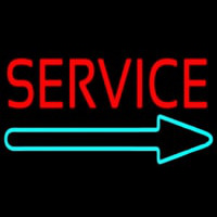 Red Service With Right Arrow Neon Sign