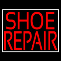 Red Shoe Repair With Border Neon Sign