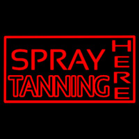 Red Spray Tanning Here Neon Sign