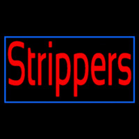 Red Strippers With Blue Border Neon Sign