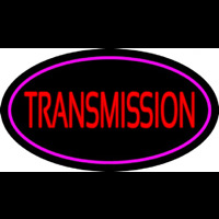 Red Transmission Purple Oval Neon Sign