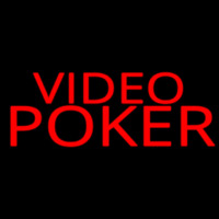 Red Video Poker Neon Sign