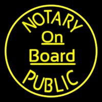 Round Notary Public On Board Neon Sign