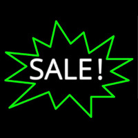 Sale With Green Border Neon Sign