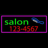 Salon With Comb And Number Neon Sign