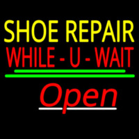 Shoe Repair While You Wait Open Neon Sign