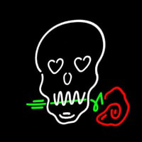 Skull With Rose Neon Sign