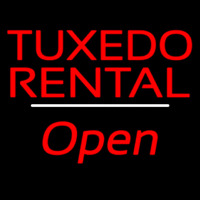 Tu edo Rental Open White Line Neon Sign