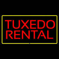 Tu edo Rental Rectangle Yellow Neon Sign