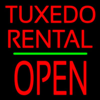 Tu edos Rental Block Open Green Line Neon Sign