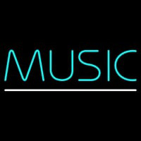 Turquoise Music White Line Neon Sign