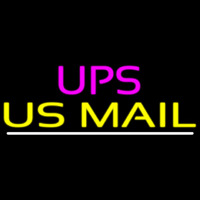 Ups Us Mail White Line Neon Sign