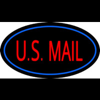 Us Mail Oval Blue Neon Sign