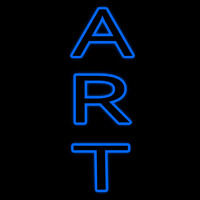 Vertical Blue Double Stroke Art Neon Sign