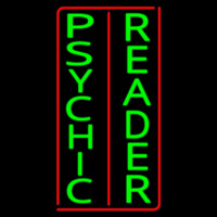 Vertical Green Psychic Reader Red Border Neon Sign