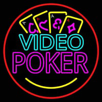 Video Poker With Cards 1 Neon Sign