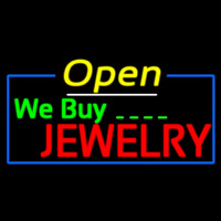 We Buy Jewelry Open Neon Sign