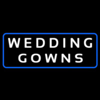 Wedding Gowns Blue Border Neon Sign