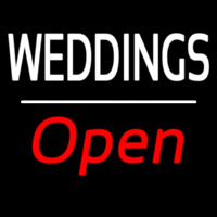 Weddings Open White Line Neon Sign