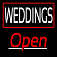 Weddings Script2 Open Neon Sign