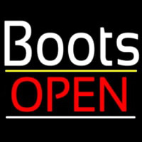 White Boots Open Neon Sign