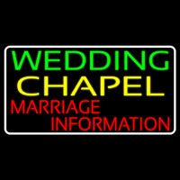 White Border Wedding Chapel Marriage Information Neon Sign