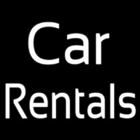 White Car Rentals Neon Sign